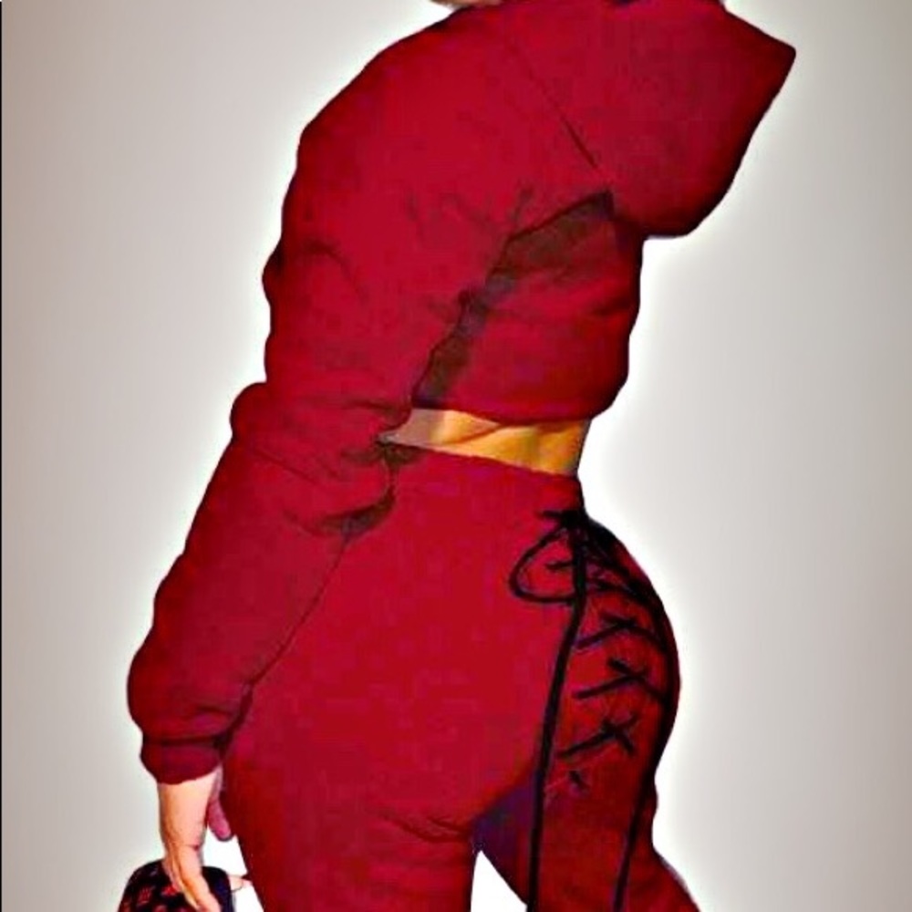 2 piece cropped sweatsuit